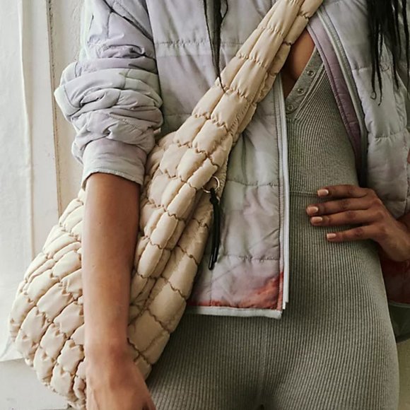 Free People FP Movement Quilted Carryall - Off White - Picture 4 of 10